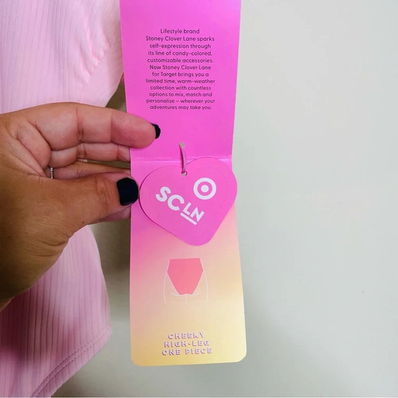 ✨NWT Stoney Clover X Target Pink Cheeky High Leg One Piece Swimsuit Size XXS 00 - Picture 5 of 12